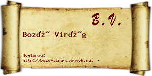 Bozó Virág névjegykártya